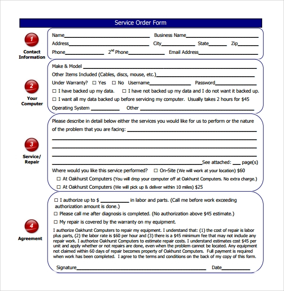 13 Computer Service Request Form Templates To Download Sample Templates