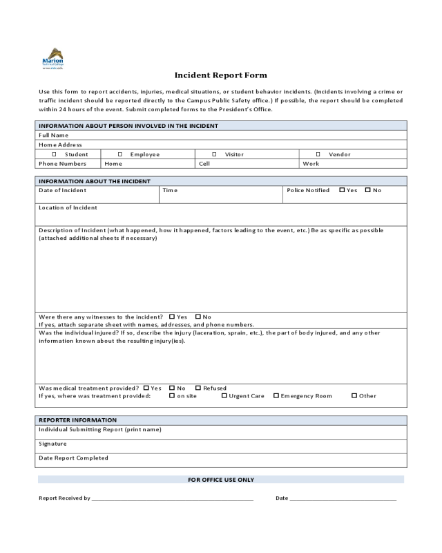 2021 Police Incident Report Form Fillable Printable PDF Forms 