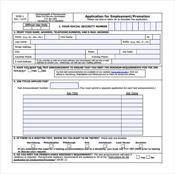 9 Civil Service Exam Application Form Templates To Download Sample 