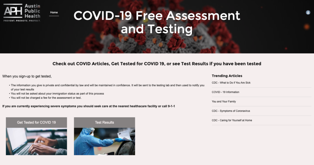 Austin Travis County Announcing COVID 19 Public Testing Enrollment Form