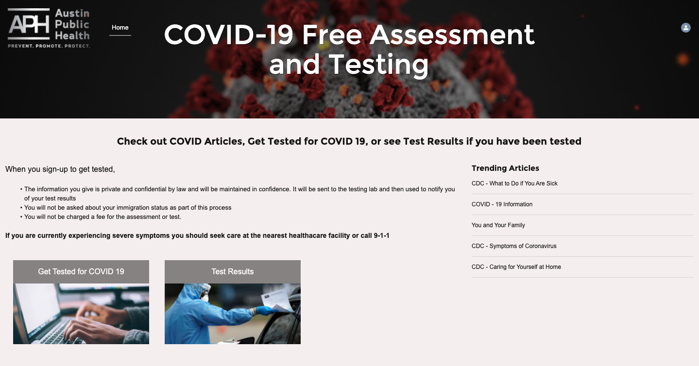 Austin Travis County Announcing COVID 19 Public Testing Enrollment Form 