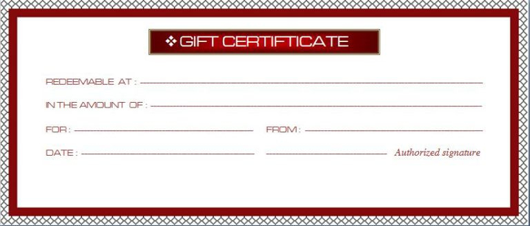 Business Gift Certificate Template Free Sample Templates