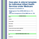 Care Plan Referral Template For Individual Allied Health Services