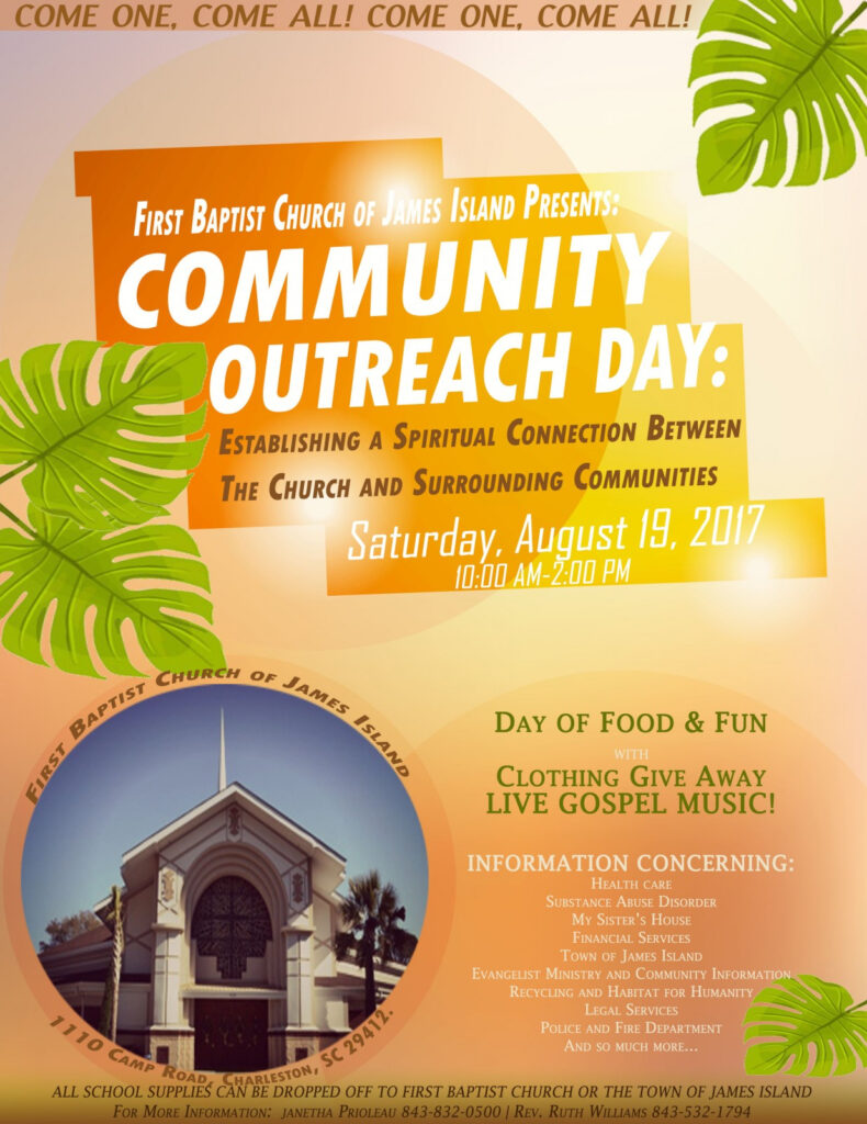 Community Outreach Day First Baptist Church Of James Island