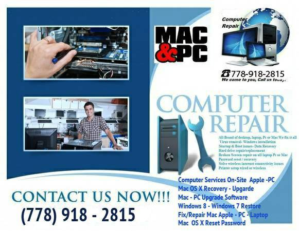 Computer Service Mac PC Laptop Repair Recovery Software Microsoft 