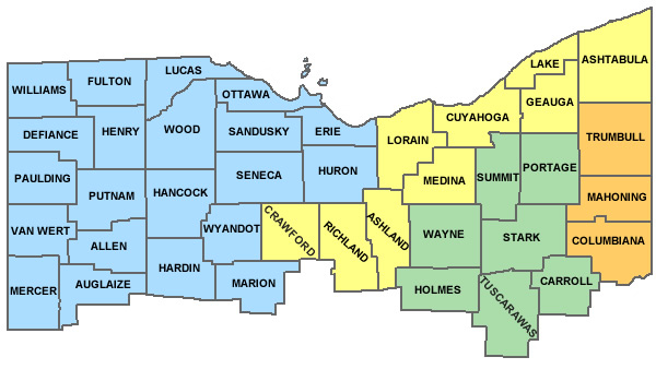 Counties Served By Division Northern District Of Ohio United States