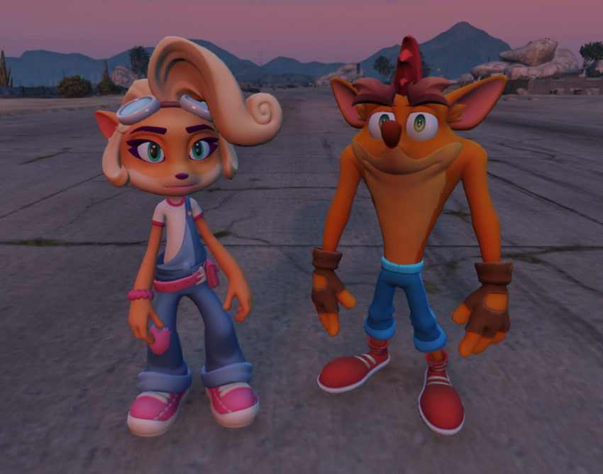 Crash And Coco Bandicoot Add On Ped 1 2 GTA5mod