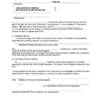 Declaration Of Service Declaration Of Service Mailing Form The