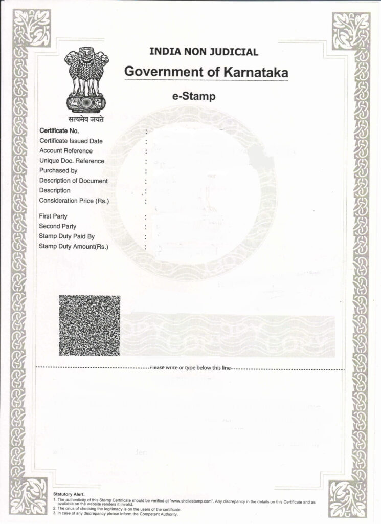 E Stamp Paper Karnataka EDrafter