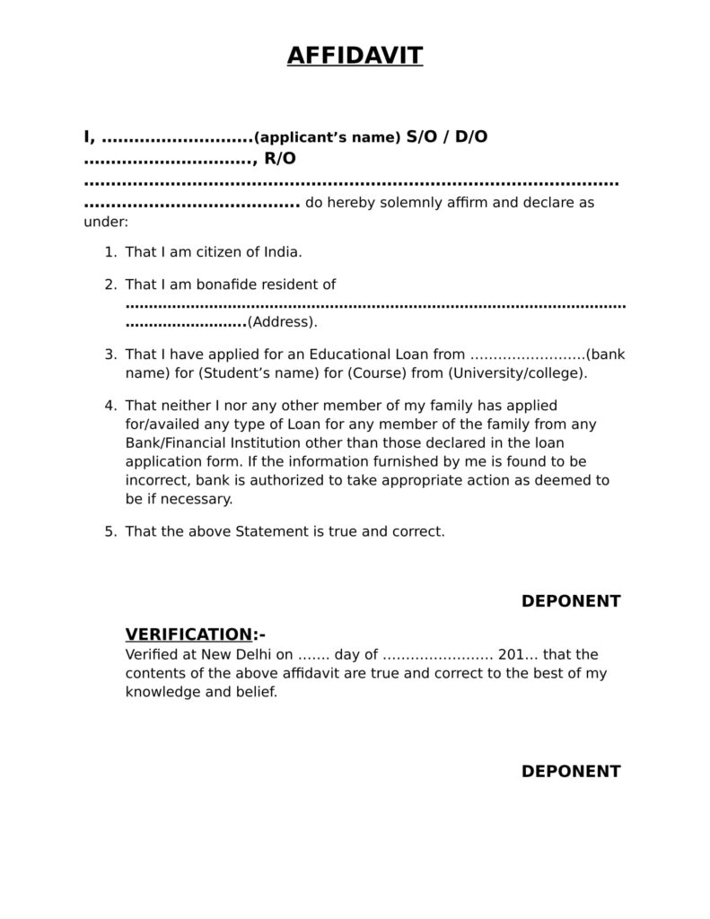 EDUCATION LOAN AFFIDAVIT 1 EDrafter