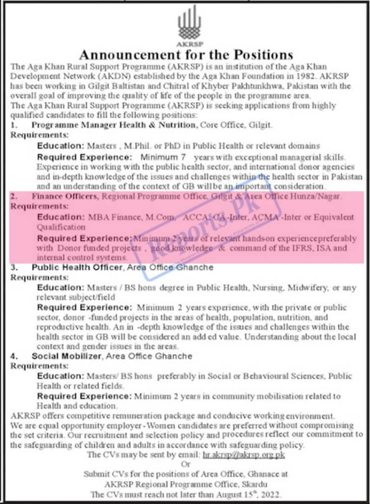 Finance Officer Jobs 2022