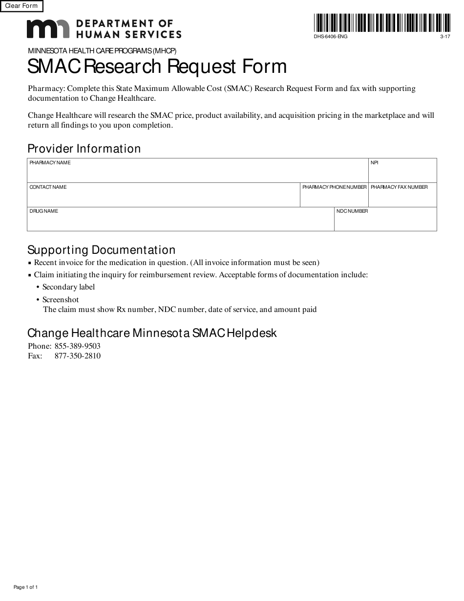 Form DHS 6406 ENG Download Fillable PDF Or Fill Online Smac Research 