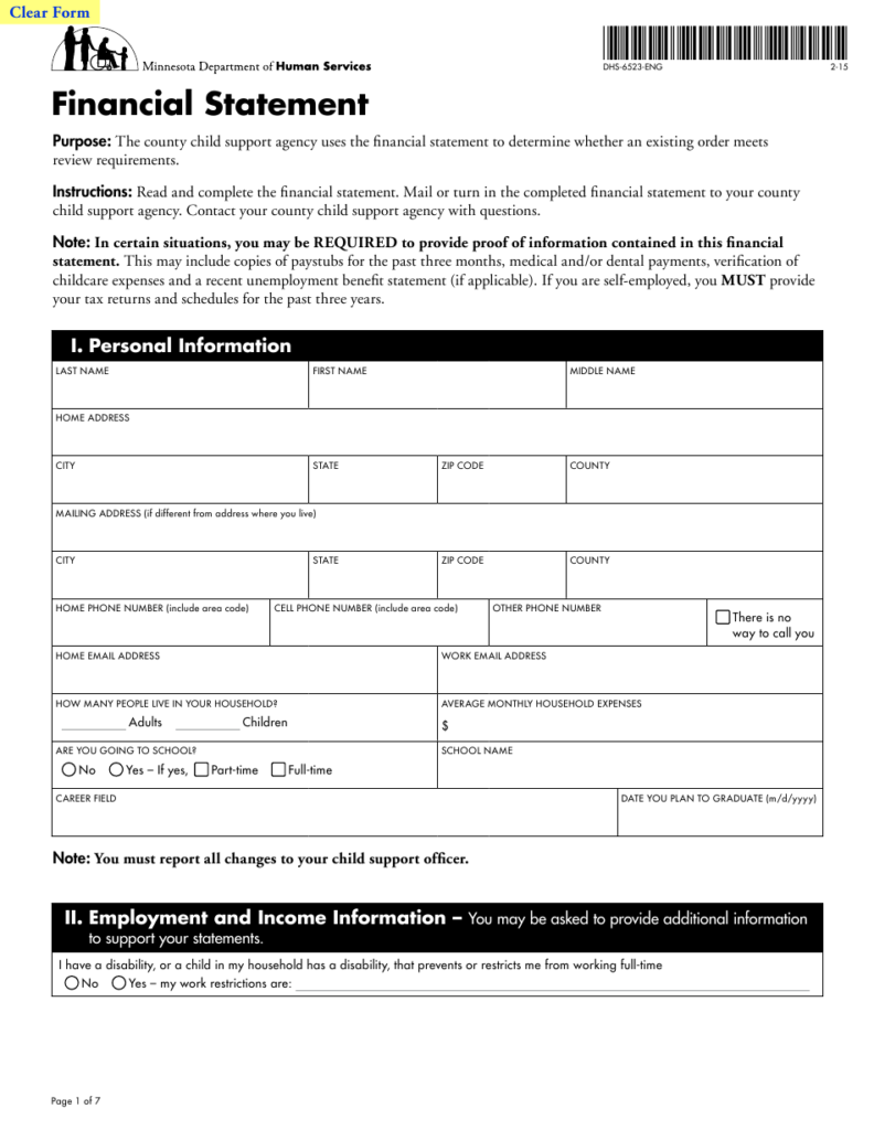 Form DHS 6523 ENG Download Fillable PDF Or Fill Online Financial 