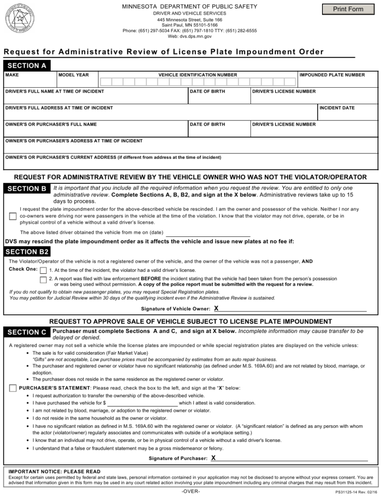 Form PS31125 Download Fillable PDF Or Fill Online Request For 