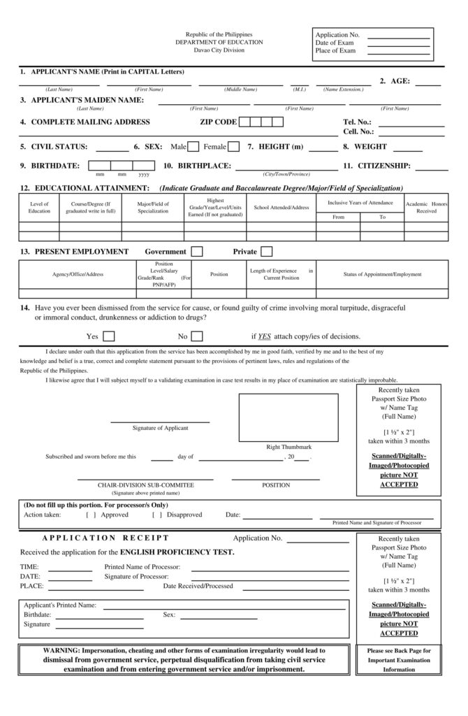 FREE 10 Examination Application Forms In PDF Ms Word