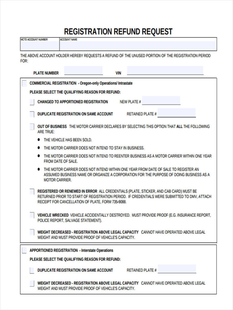 FREE 10 Refund Request Forms In PDF Ms Word Excel