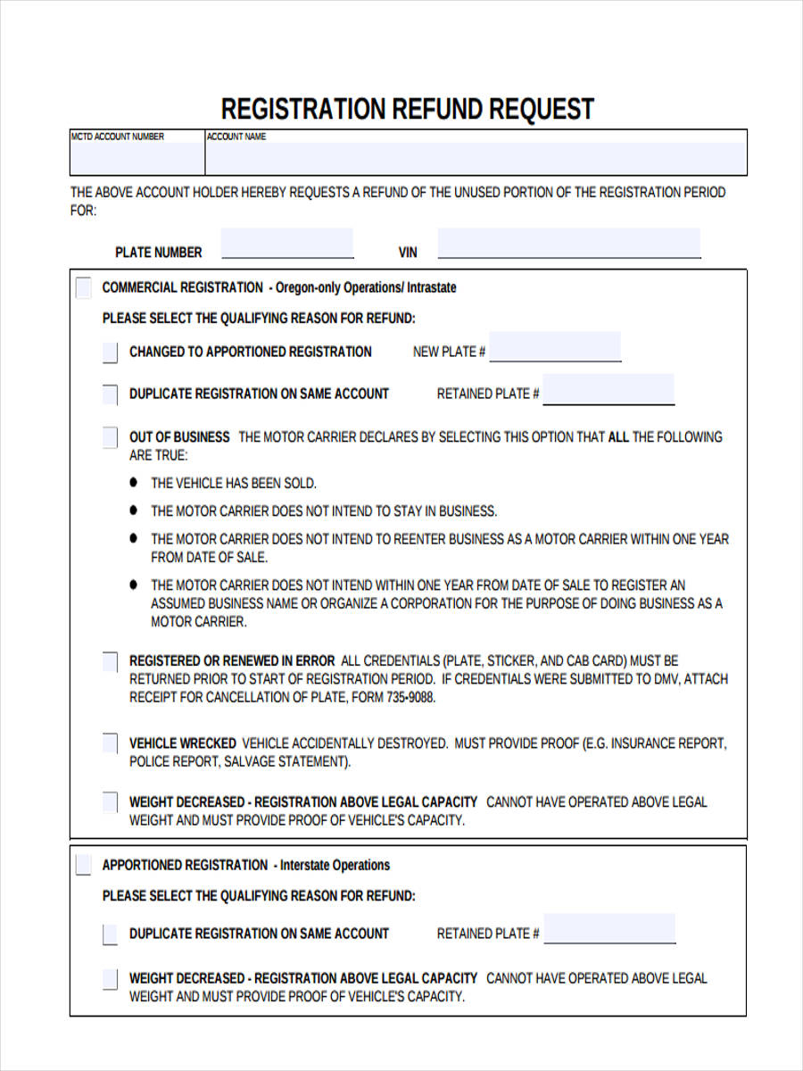 FREE 10 Refund Request Forms In PDF Ms Word Excel