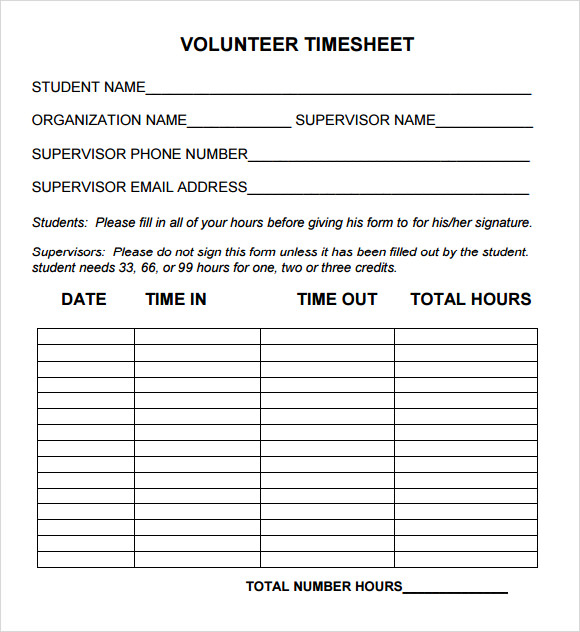 FREE 10 Volunteer Timesheet Samples In Google Docs Google Sheets