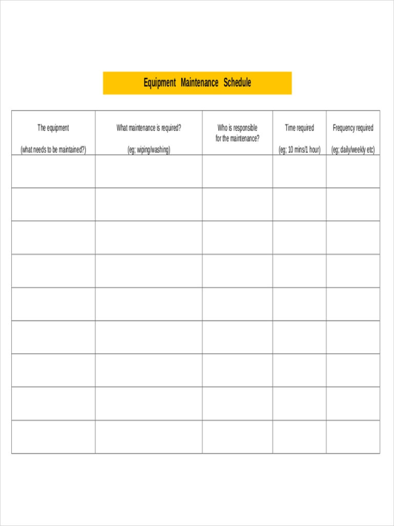 FREE 16 Maintenance Schedule Examples Samples In Google Docs Word 