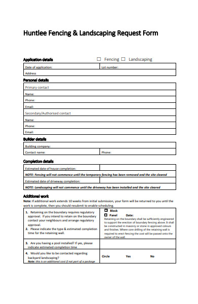 FREE 19 Landscaping Forms In PDF MS Word