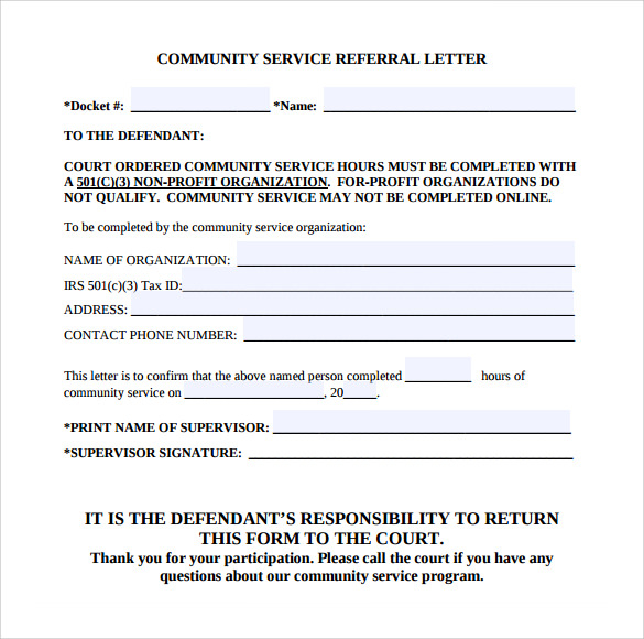 FREE 25 Sample Community Service Letter Templates In PDF MS Word