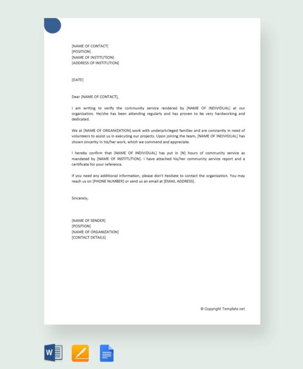 FREE 25 Sample Community Service Letter Templates In PDF MS Word