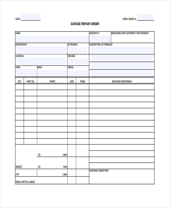 FREE 33 Sample Service Order Forms In PDF MS Word Excel