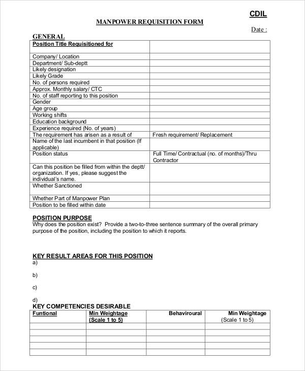 FREE 42 Requisition Forms In MS Word PDF