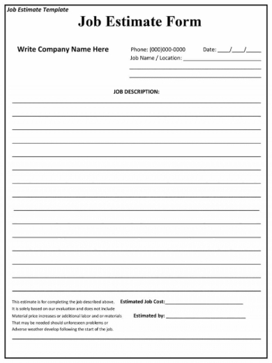 FREE 5 Cleaning Business Estimate Forms In PDF