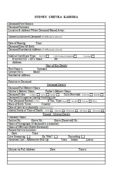 FREE 51 Funeral Forms In PDF MS Word