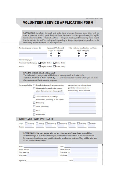 FREE 51 Volunteer Forms In PDF MS Word Excel