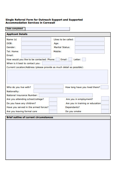 FREE 52 Referral Forms In PDF MS Word XLS