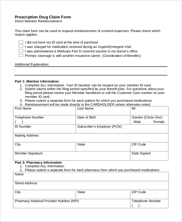 FREE 6 Sample Medicare Reimbursement Forms In PDF