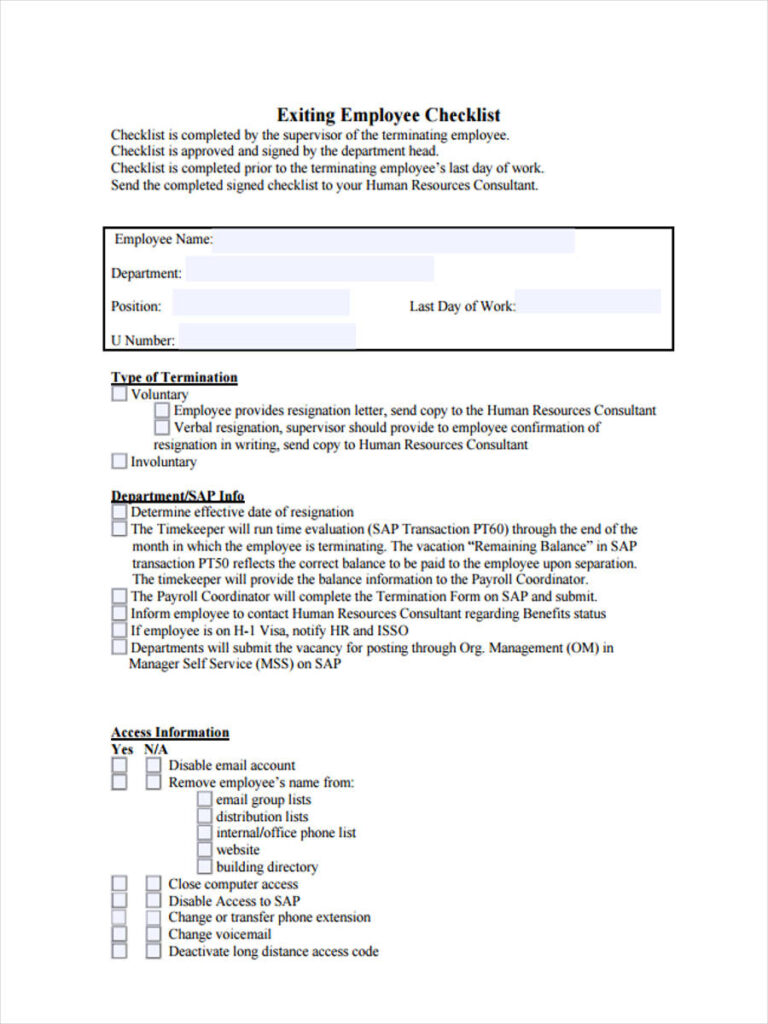 FREE 7 Resignation Clearance Forms In PDF