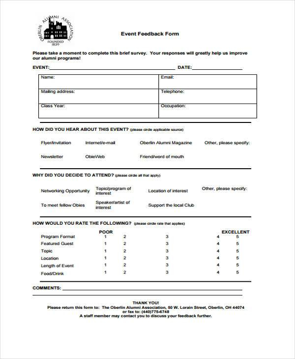 FREE 7 Sample Guest Feedback Forms In PDF MS Word