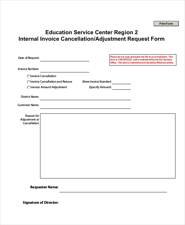 FREE 9 Sample Invoice Request Forms In MS Word PDF