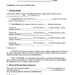 Free Maryland LLC Operating Agreement Templates PDF Word EForms