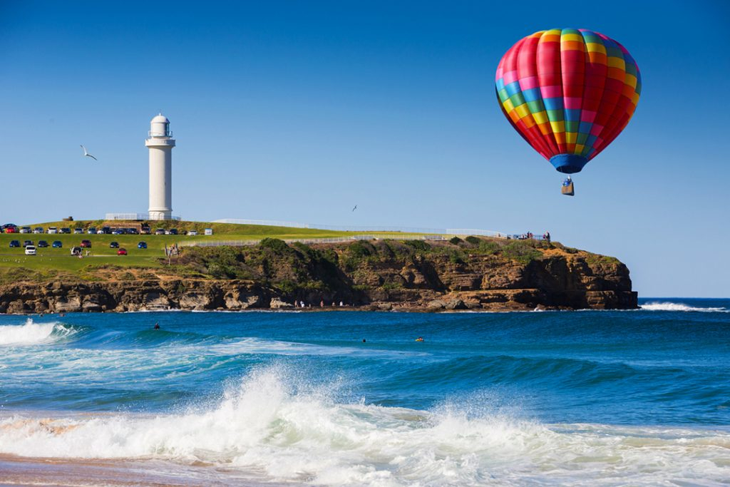 Hot Air Balloon Over The Beach At Wollongong New South Wales 