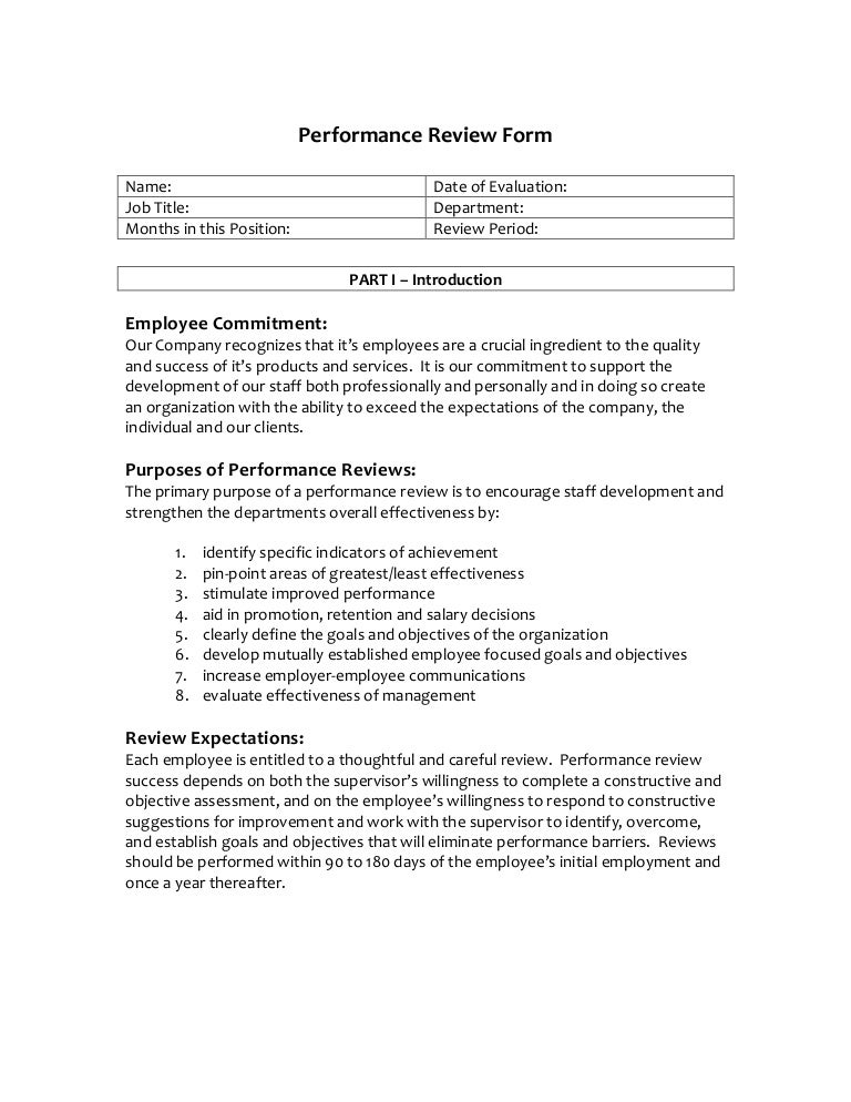 How To Write An Employee Review Template