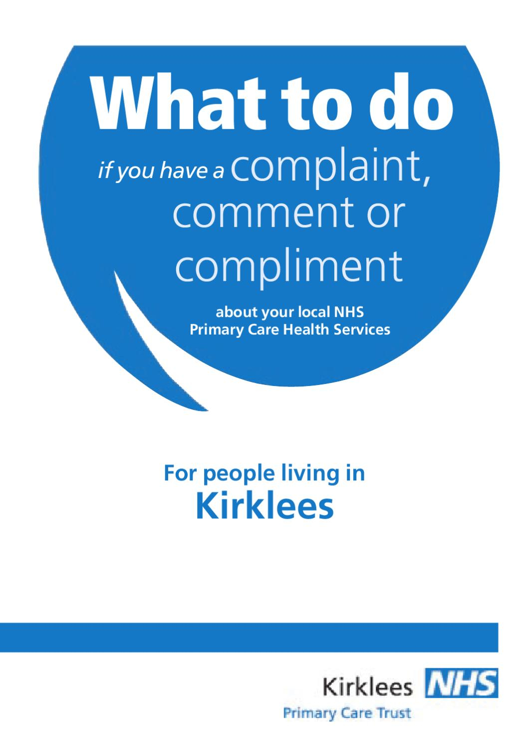 Http www kirklees nhs uk fileadmin documents publications Complaints 