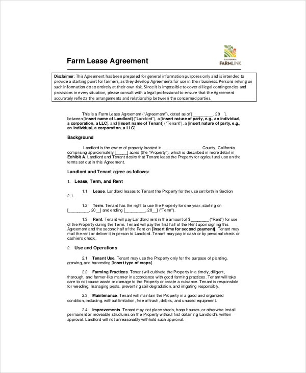 Land Lease Template 7 Free Word PDF Documents Download Free 