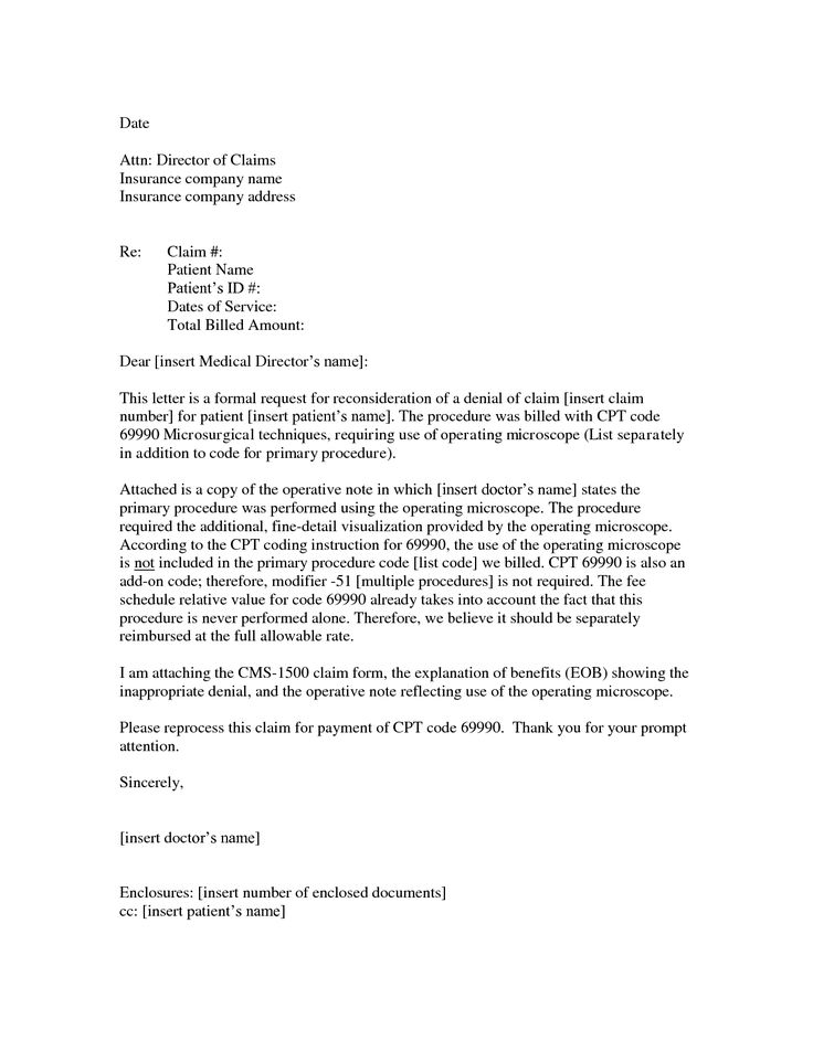 Letter Appeal And Health Insurance Letters Sample Sawyoo Claim Page 