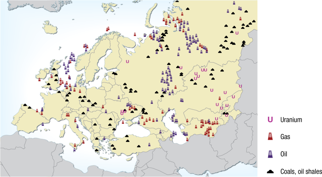 Major Mineral Fuel Resources In Europe Caucasus And Central Asia 