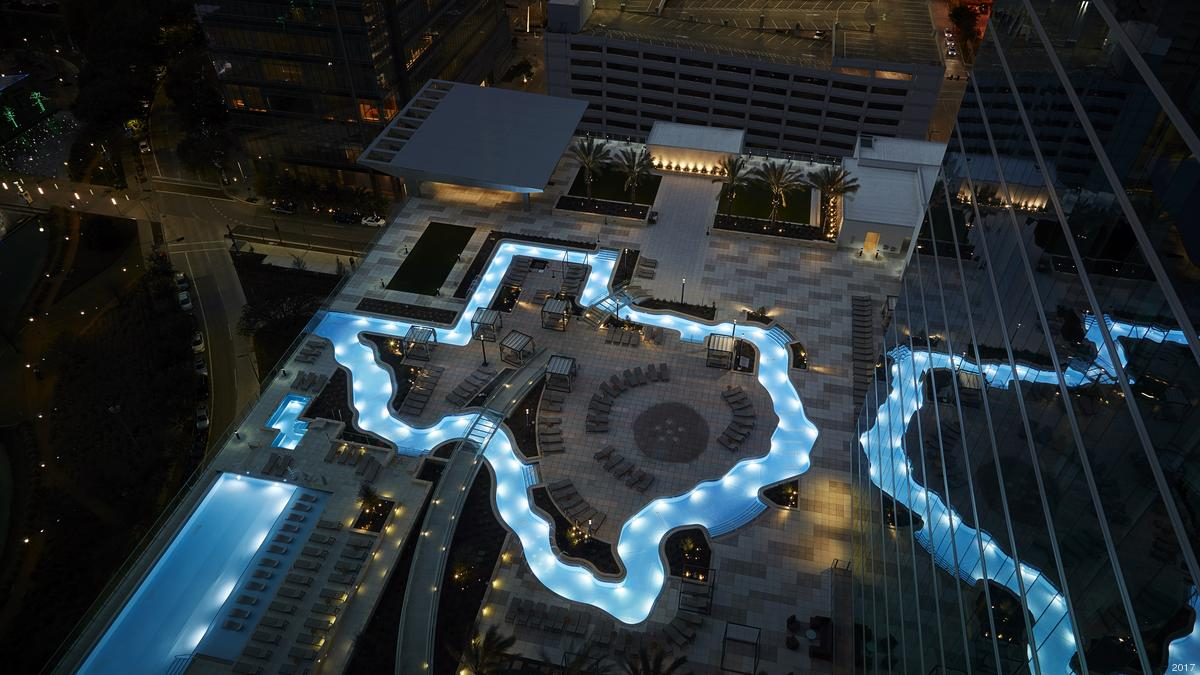 Marriott Marquis Houston s Parkview Terrace With Texas shaped Lazy 