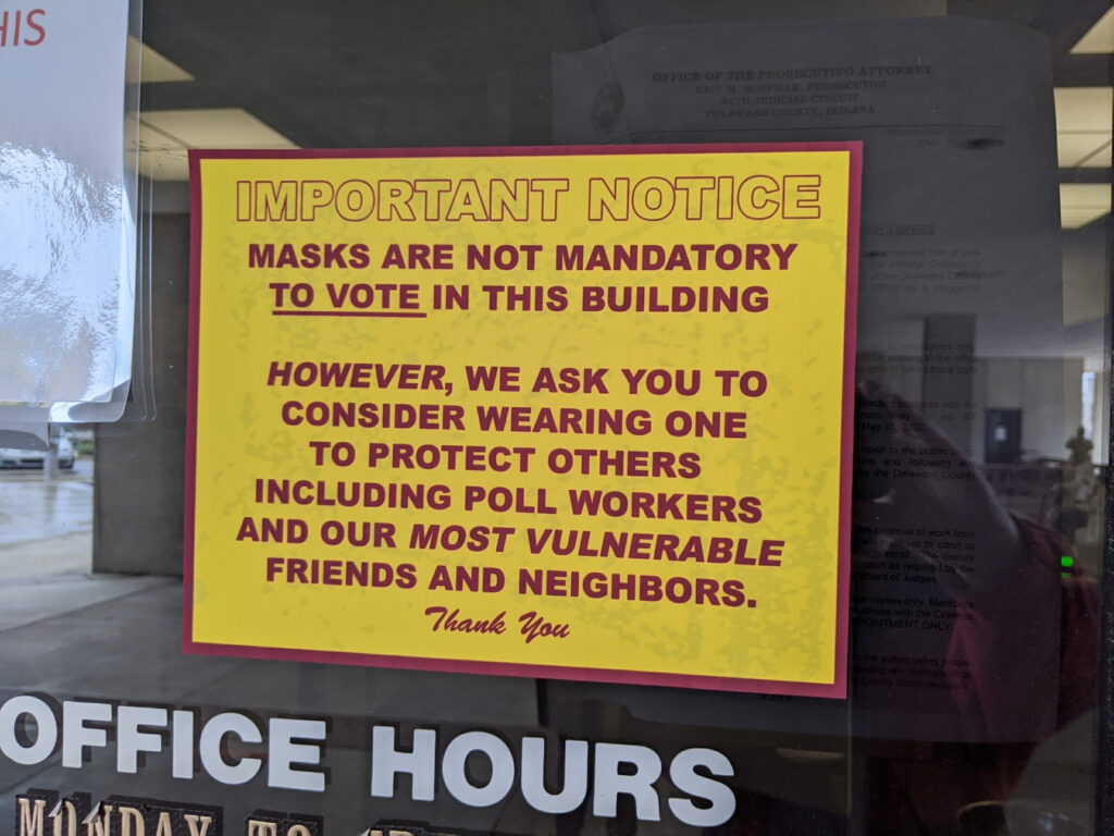 Masks Optional For Voting Sign In Delaware County Prompts Questions 