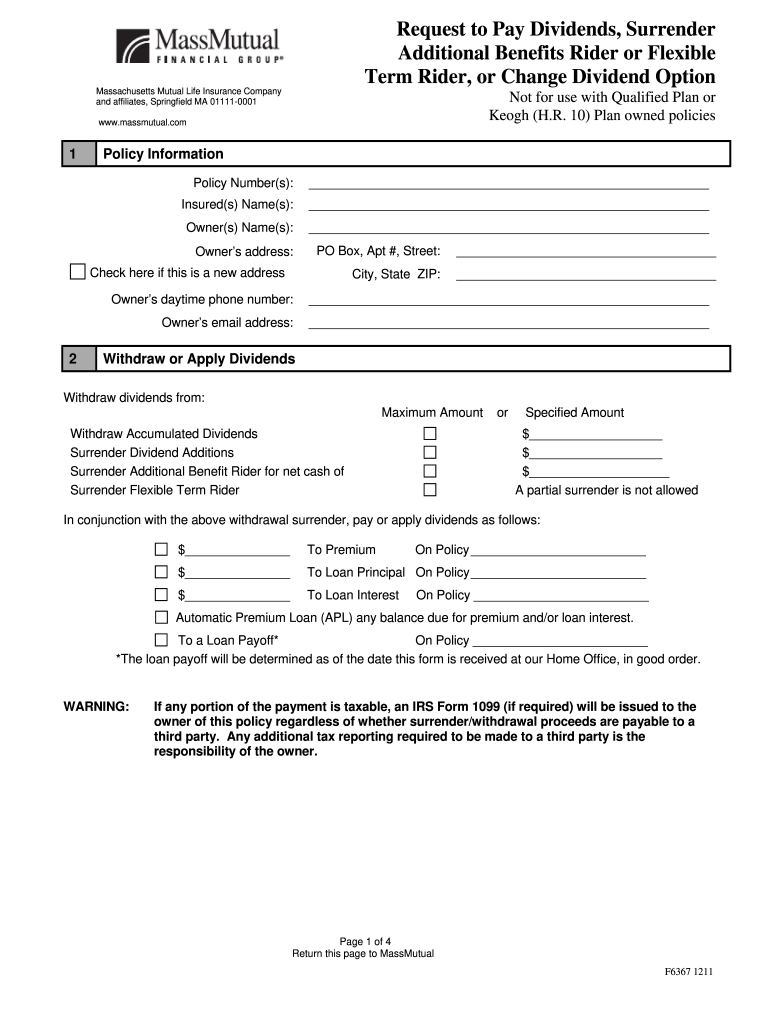 Massmutual Surrender Form Fill Online Printable Fillable Blank