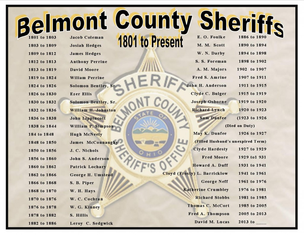 Past Belmont County Sheriffs Belmont County Sheriff s Office