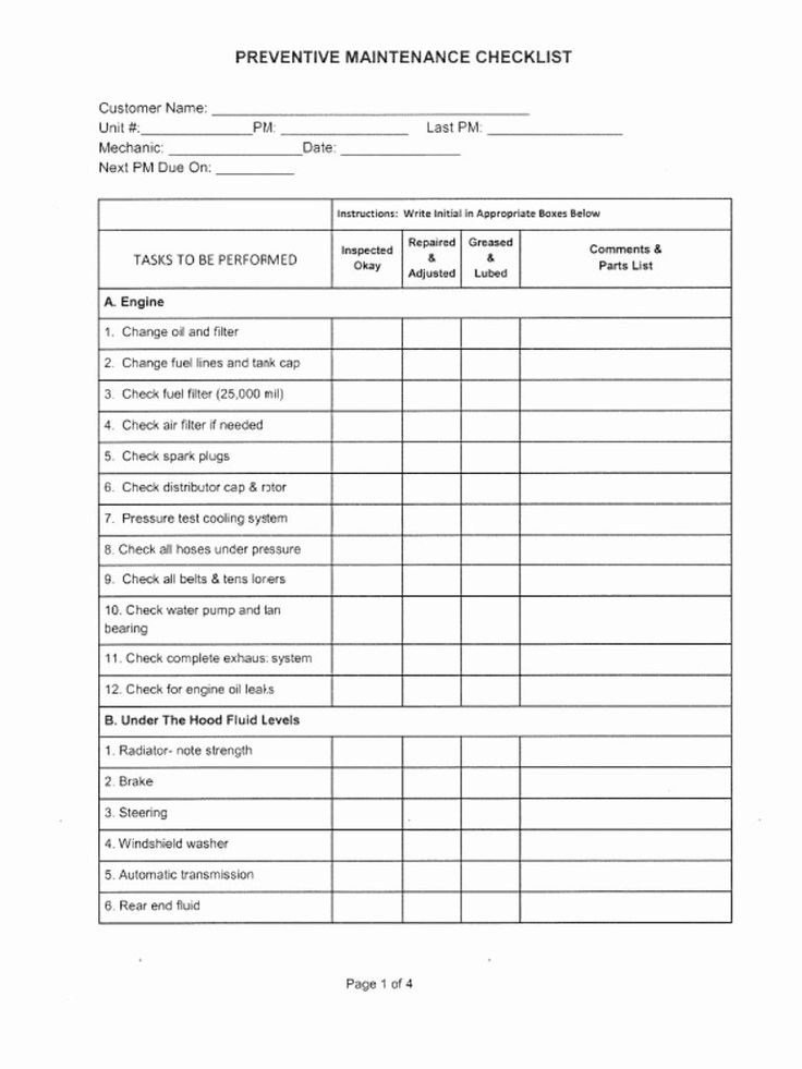 Preventive Maintenance Schedule Format Pdf Best Of Download Preventive 