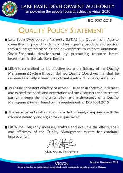 Quality Policy Statement LBDA