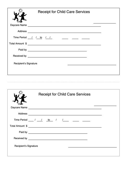 Receipt Template For Child Care Services Printable Pdf Download